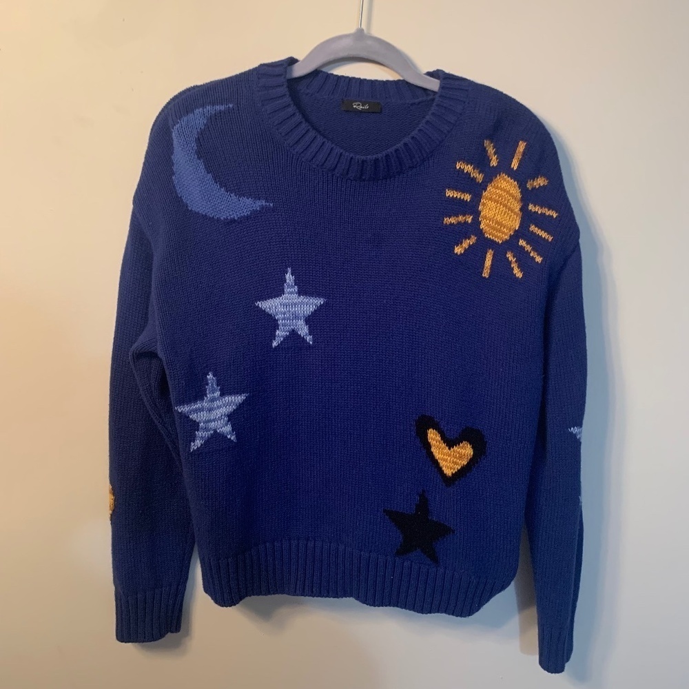 Rails Zoey Celestial Crewneck Sweater In Cobalt Gold Galaxy S - Picture 7 of 14